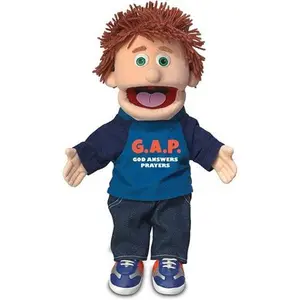 Christian Boy Puppet, G.A.P. God Answers Prayers Shirt (14")