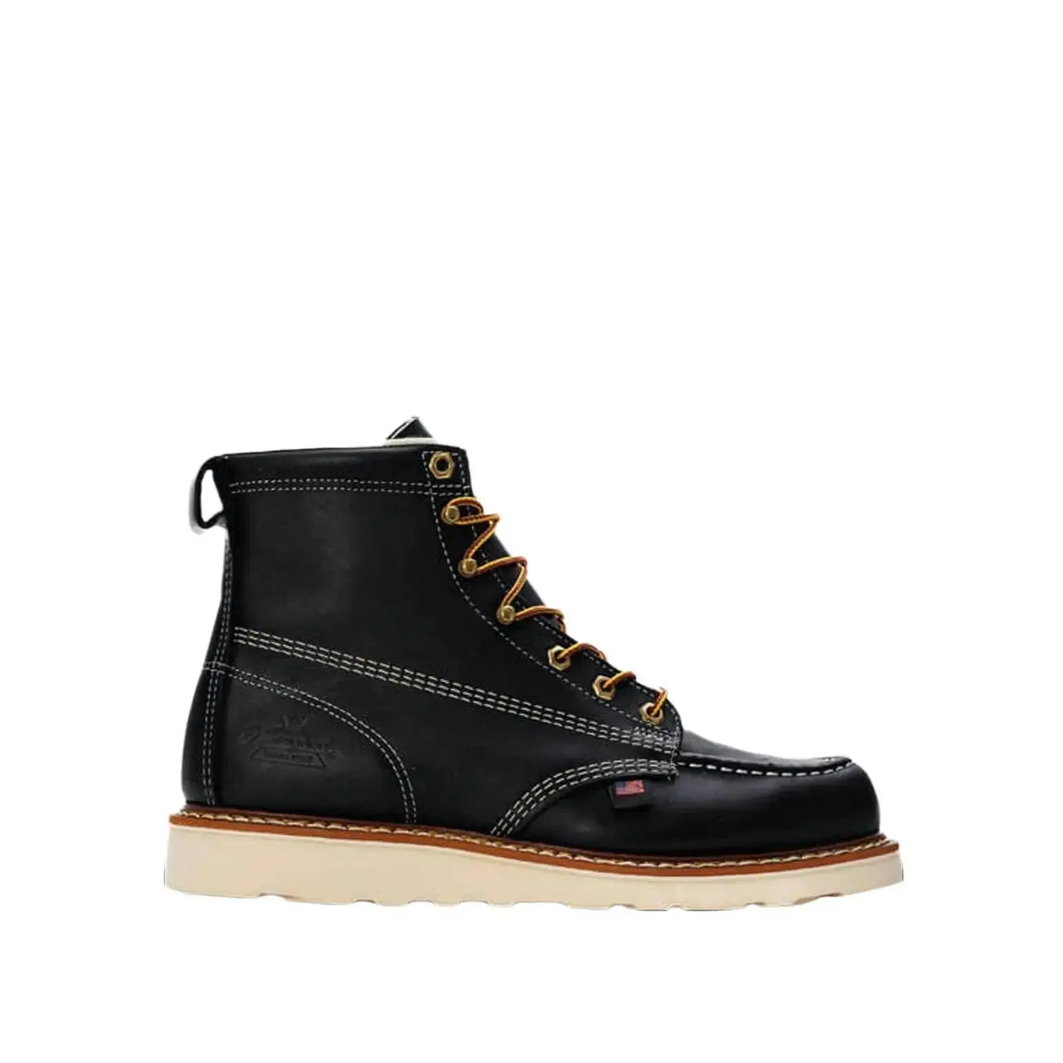 Thorogood Men's American Heritage 6-in Closed Cushion Work Shoes, Black Full-Grain Leather 6" Moc Toe Work Footwear with Slip-Resistant Goodyear Welt Sole, Shoe, Walking Shoes