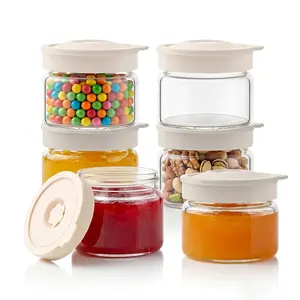 Glass Food Storage Containers,  100% Leak Proof Food Jars with Vented Lids BPA Free Reusable Small Glass Jars for Meal Prep, Soup, Stew, Oatmeal