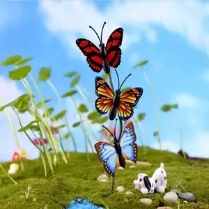 yard garden patio lawn ornaments plant pot Christmas wreath decorations butterfly stakes waterproof 3D butterfly party supplies