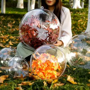 Large Acrylic Hanging Ball Decoration, Giant Hollow Waterproof Christmas Decor, Outdoor Hotel Party Supplies, DIY Filled Transparent Balls