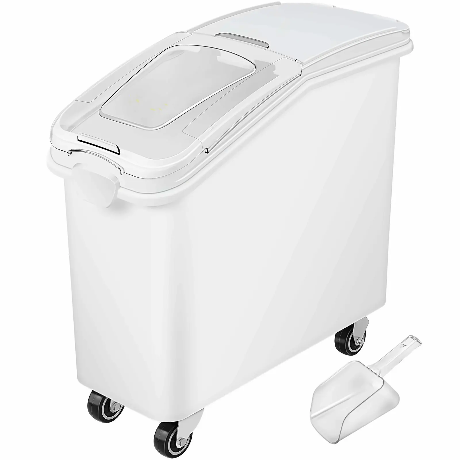 Rice Storage Container 21 Gallon, Large Food Dispenser Bin, Kitchen Grain & Cereal Keeper, Pet Food Container with Wheels & Airtight Lid, 80L Capacity 1 set 100L (21 Gallon)