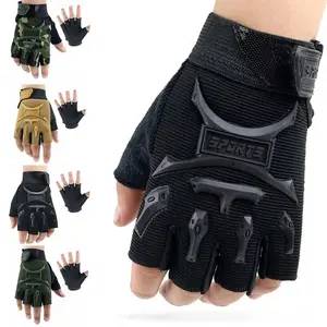 1 Pair of Tactical Fingerless Gloves Children's Army Fan Anti Slip Breathable Gloves Outdoor Sports Protective Gloves