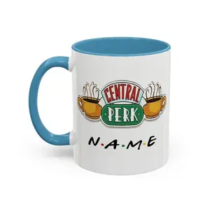 [SALE OFF] Friends TV Show Coffee Mug, Central Perk Logo Mug, Personalized Name Mug, Besties Gift, Couple Gift, Secret Santa, Christmas