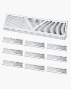 VEVOR 18-Inch Floor Registers, 10-Pack Baseboard Registers, HVAC Heavy-Duty Walkable Iron Floor Vents, Rustproof Anti-Peeling Air Vents Deflector Adjustable with Metal Damper for Home & Office, White