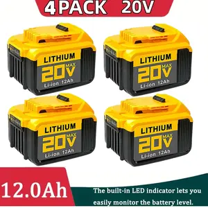 【new model】12.0Ah 1pack-2pack-4pack suitable for Dewalt 20Vlithium batteryMaxXR DCB200DCB201DCB203 DCB204DCB206DCB181 DCB180