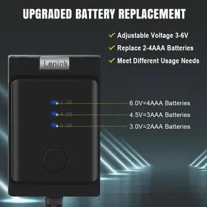 Adjustable AC Power Supply Adapter for 2 AAA 3 AAA 4 AAA Batteries, 3V, 4.5V, 6V, AAA Battery Replacement Adapter (Black) Devices Cellphone