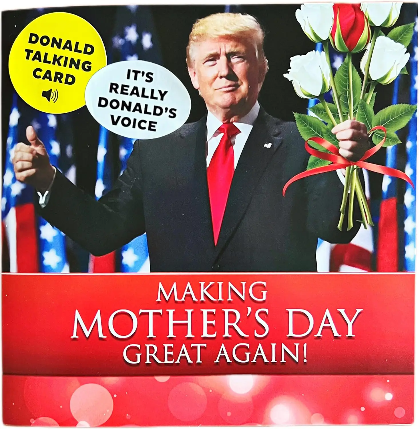 Talking Trump Mothers Day Card - Authentic Voice Recording, Holiday Greeting from Presidential Collection, Perfect for Mom & Wife with Envelope