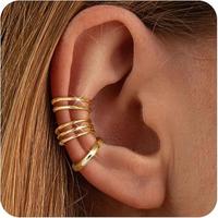 Chic-14K Gold Plated Multilayer Ear Cuffs