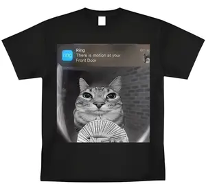 There is Motion at Ur Front Door Funny Cat T-Shirt Tee Gift For Alone Friend Streetwear Unisex