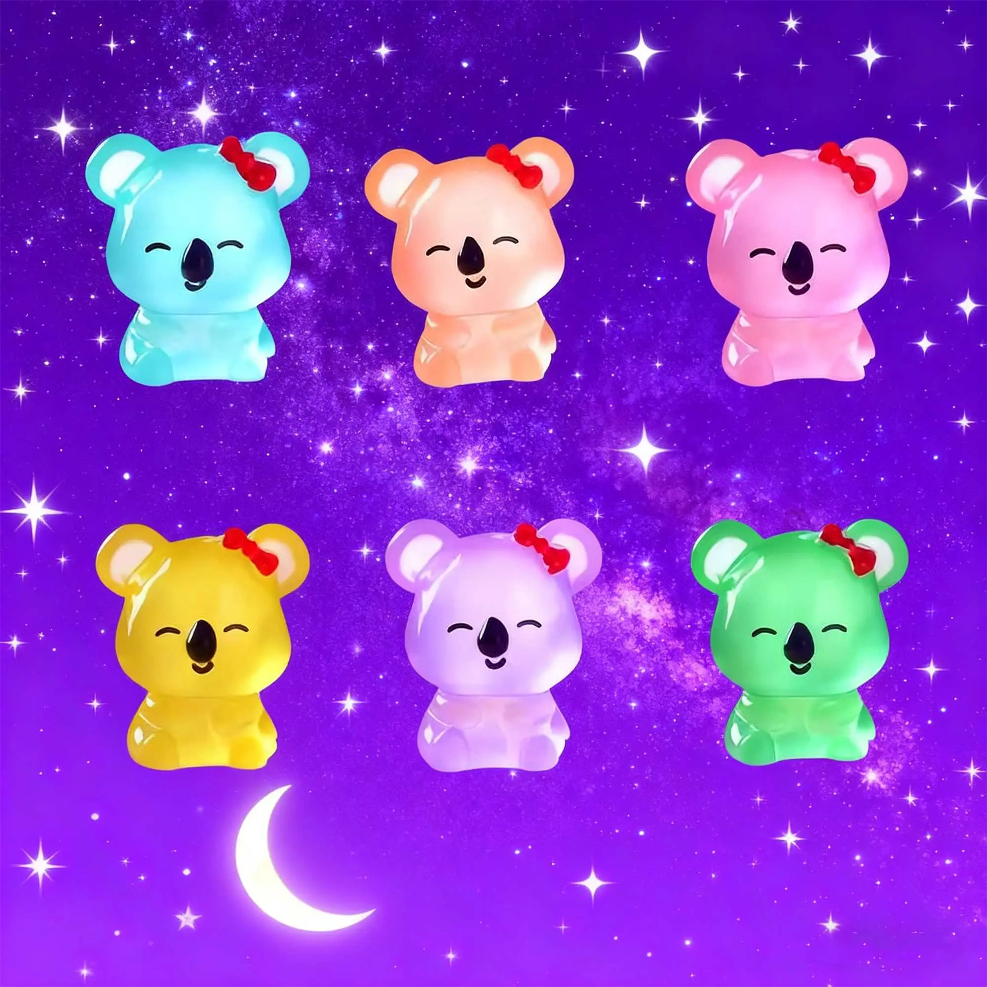 Glow-in-the-Dark Koala Figurine - Decorative Car Dashboard Accessory, DIY Craft Miniature Ornament, Desktop Decor, Figurines & Statues & Bobbleheads for Cars