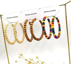 Bohemia Wooden Beaded Hoops