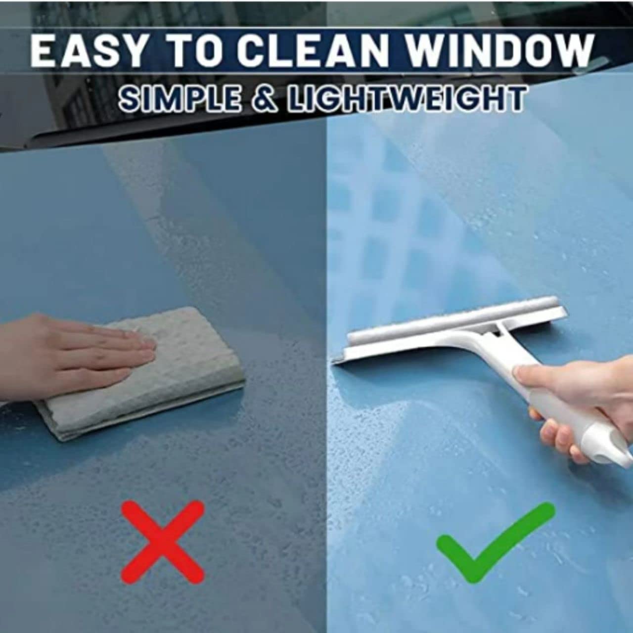 3-in-1 Window Cleaner Tool Kit - Thickened Magic Cloth, Spray-Equipped Scraper, Squeegee for Glass, Shower Doors, Car Windshields Hand Smooth