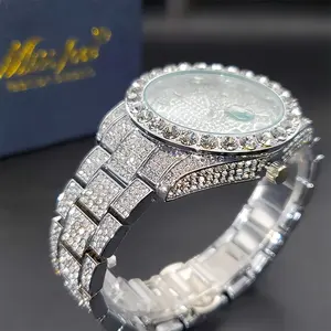 [Luxury Quartz] Men's Hip-Hop Rock Fashion Calendar Watch - Luxury Quartz Watch with Luminous Hands, Large Diamond, Ice-Cool Flashing - For Men
