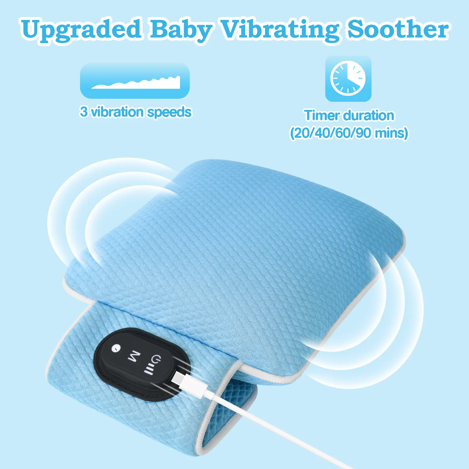 Snovvi Baby Sleep Soother Pad: 3 Vibration Modes, USB-C Charging, Portable&  Safe for Newborns & Toddlers, Cribs & Bassinets, Ideal for Travel