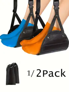 Travel Rest Hammock Footrest with Adjustable Straps, Multifunctional Portable Hammock Footrest for Office Home Outdoor, Comfortable Travel Accessory