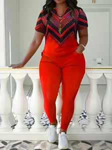 New Plus Size Women's Two-piece Set Comfortable Short Sleeved Spring Summer Outfit Casual Loose Fit Essential Shortsleeve Everyday Basic Style Soft Top Minimalist