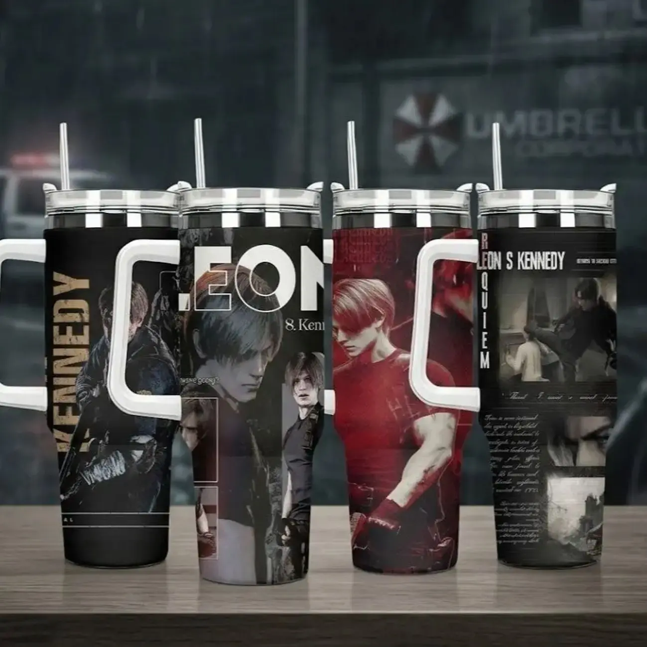 Resindent Evil 40oz Tumbler, Gift For Fans ,Tumbler Stickers, Water Bottle Tumbler, Gift for Zombie Video Game Fans, Gift For Gamers