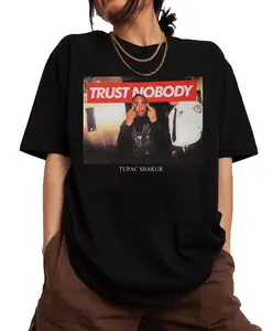 LETOLS Trust Nobody Tupac Shirt, Tupac Graphic Tee, Tupac Shakur Shirt, 2Pac Shirt, 90s Merch, Hip Hop 90s Legends Shirt, Rapper Shirt, Rapper Merch