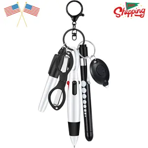 6 Pcs Nurse Pen Set Include Permanent Marker Pen Retractable Ballpoint (Black)