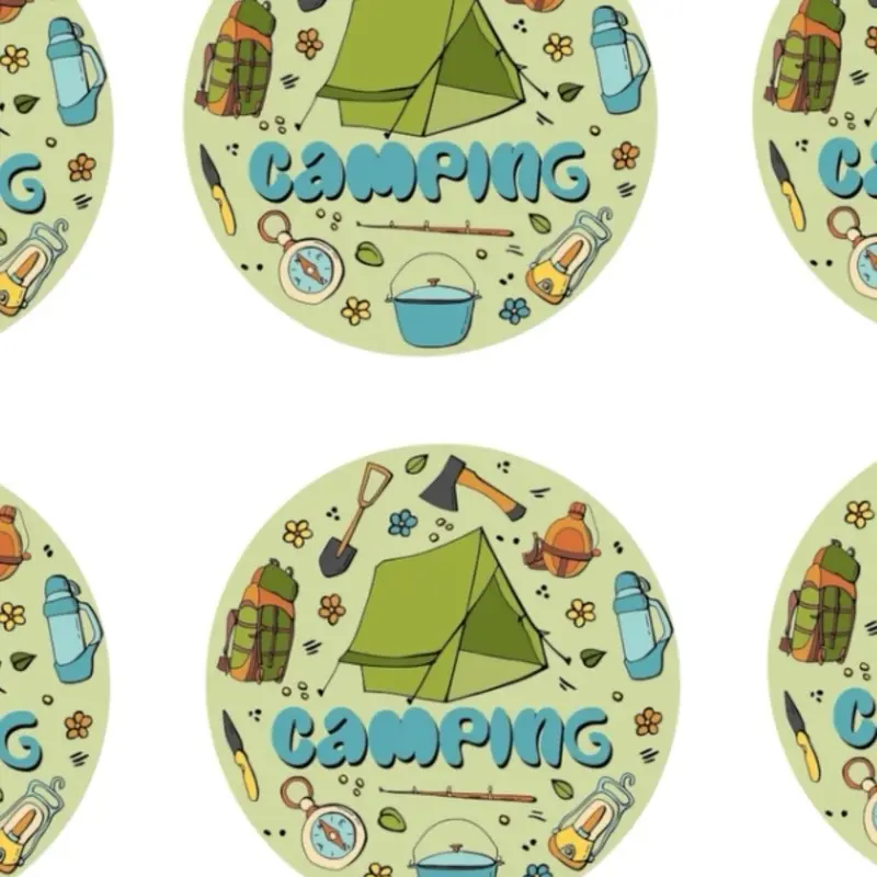 Camping cupcake topper EDIBLE topper Camping cookie topper Camping theme party Camping party