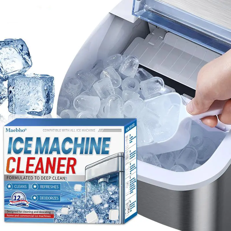 Ice Machine Cleaner Maker Descaler -  (24 Tablets)Clean Tablets Compatible with Frigidaire, Opal, GE Profile, Kitchenaid, Nickel Safe Scale Remover for Countertop, Nugget Ice Makers Cleaning Maebo