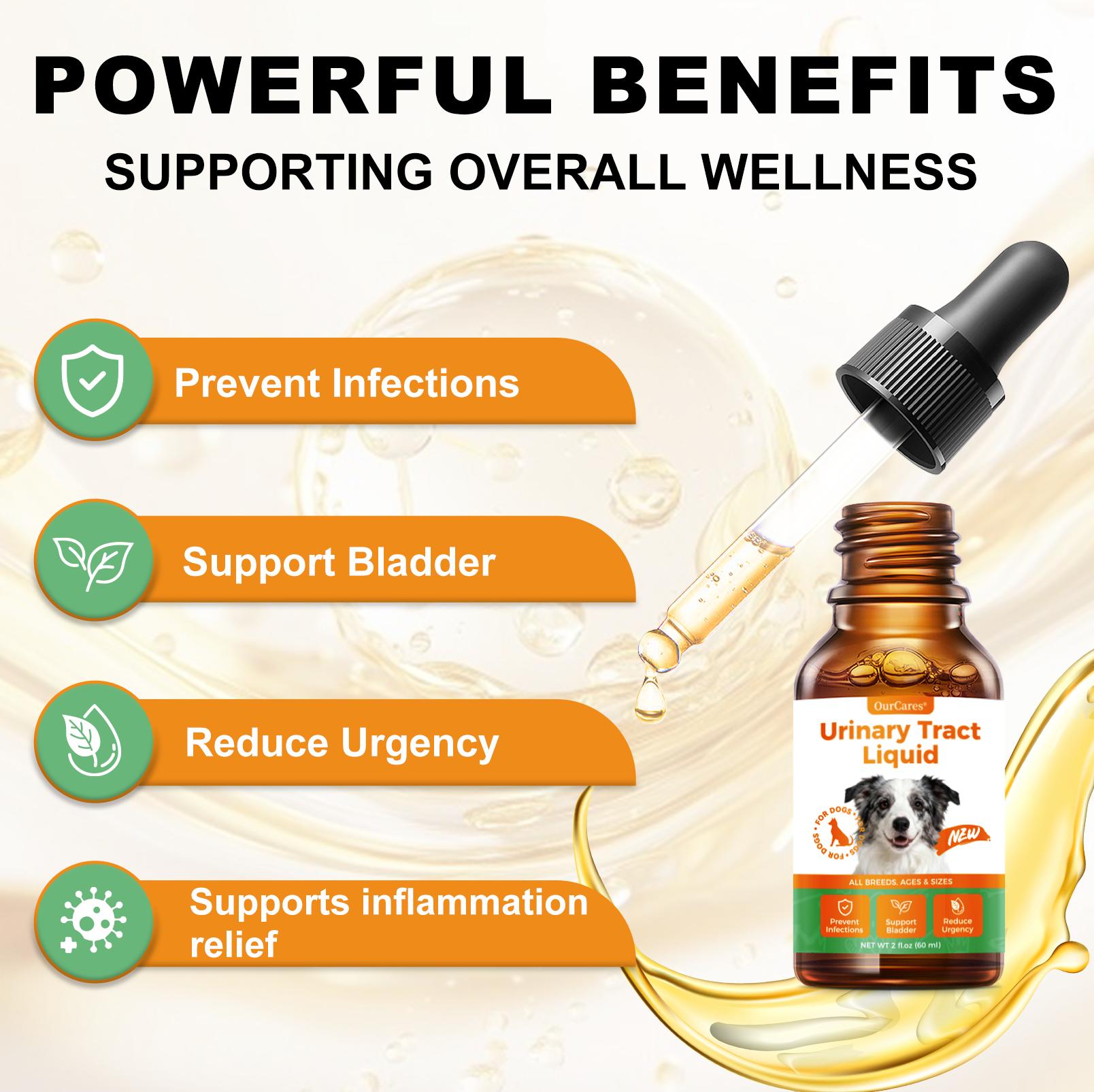 OurCares Urinary Tract Liquid Drops for Dogs (Chicken Flavor) – 60ml | With D-Mannose, Cranberry, Uva Ursi & Pumpkin Seed, Supports Bladder Health, Flushes Urinary Tract & Relieves Discomfort