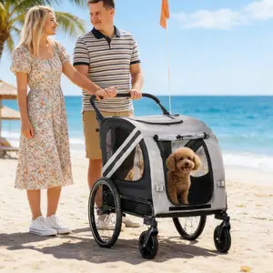 Dog Bike Trailer, Supports up to 88 lbs, Pet Cart Bicycle Carrier, Easy Folding Frame with Quick Release Wheels, Universal Bicycle Coupler, Reflectors, Flag, Collapsible to Store