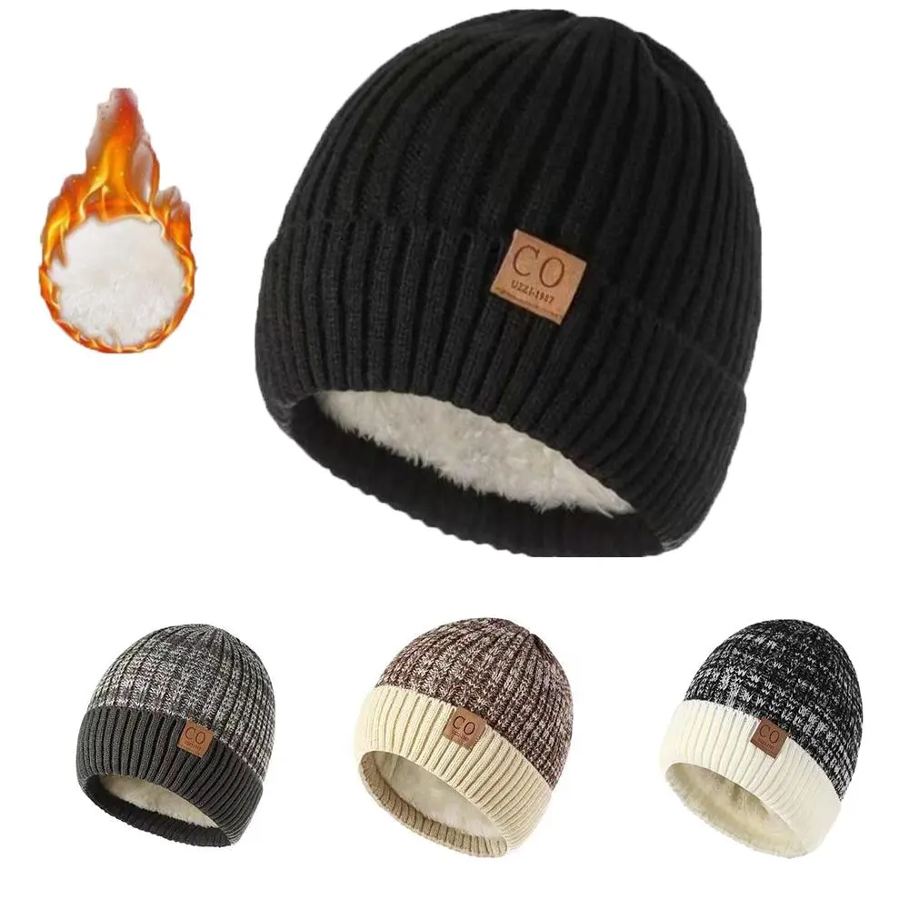 Winter Beanie for Men Women, Fleece Lined Beanie Soft Warm Knit Hat Ski Stocking Cuffed Cap