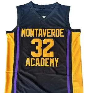 Retro Youth Men Flagg #32 High School Basketball Jersey Maine Black Sewn Custom new
