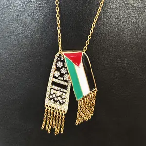 Palestine Necklace for Women Palestine Scarf Necklace