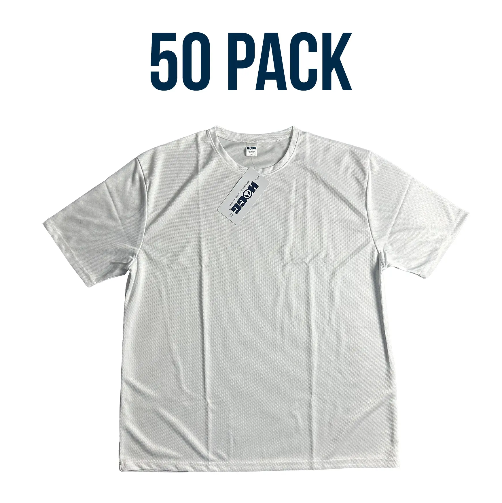 Bulk Deal: Lot of 50 White Sublimation-Ready T-Shirts - Breathable, Perfect for Customization & Resale Bulk Deal: Lot of 50 White Sublimation-Ready T-Shirts - Breathable, Perfect for Customization & Resale