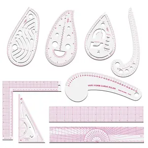 Sewing Rulers Set, 9 Styles Plastic Sew   Ruler, Metric Sewing Measuring Tools for Designers and Tailors,  for Drawing, Craft, Sewing Project and DIY by  (Style B-9PCS)