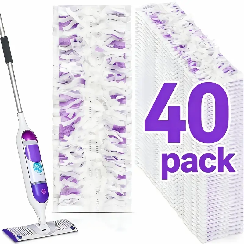 40pcs Disposable Power Mop Pads Replacement for Swifers Power Mop & Wood Mop, Power Mop Refill Pads Disposable for Multi-Surface Floor Cleaning, Thickened Super Absorbent Replacement Pads