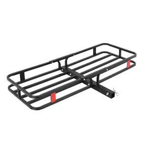 Heavy-Duty 500 lbs Hitch Cargo Carrier Basket – 53"x19"x6" Folding Luggage Rack – Fits 2" Receiver – Ideal for Car, SUV, Trailer, Camping, Traveling & Hauling – Rear Mounted Storage Organizer Heavy-Duty 500 lbs Hitch Cargo Carrier Basket