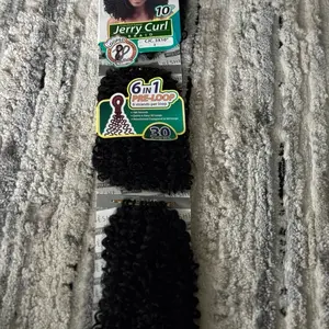 Jerry Curl Crochet Hair - 6-In-1 Pre-Looped Style with 10g Weight, 3.5mm Braiding, Ideal for Various Haircare Uses