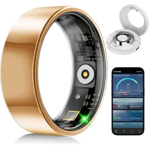 Fitness and Activity Ring for Men and Women - Track , , Sleep, Steps &  , 10ATM , No Subscription Fee, Works with  and Android, Size 8