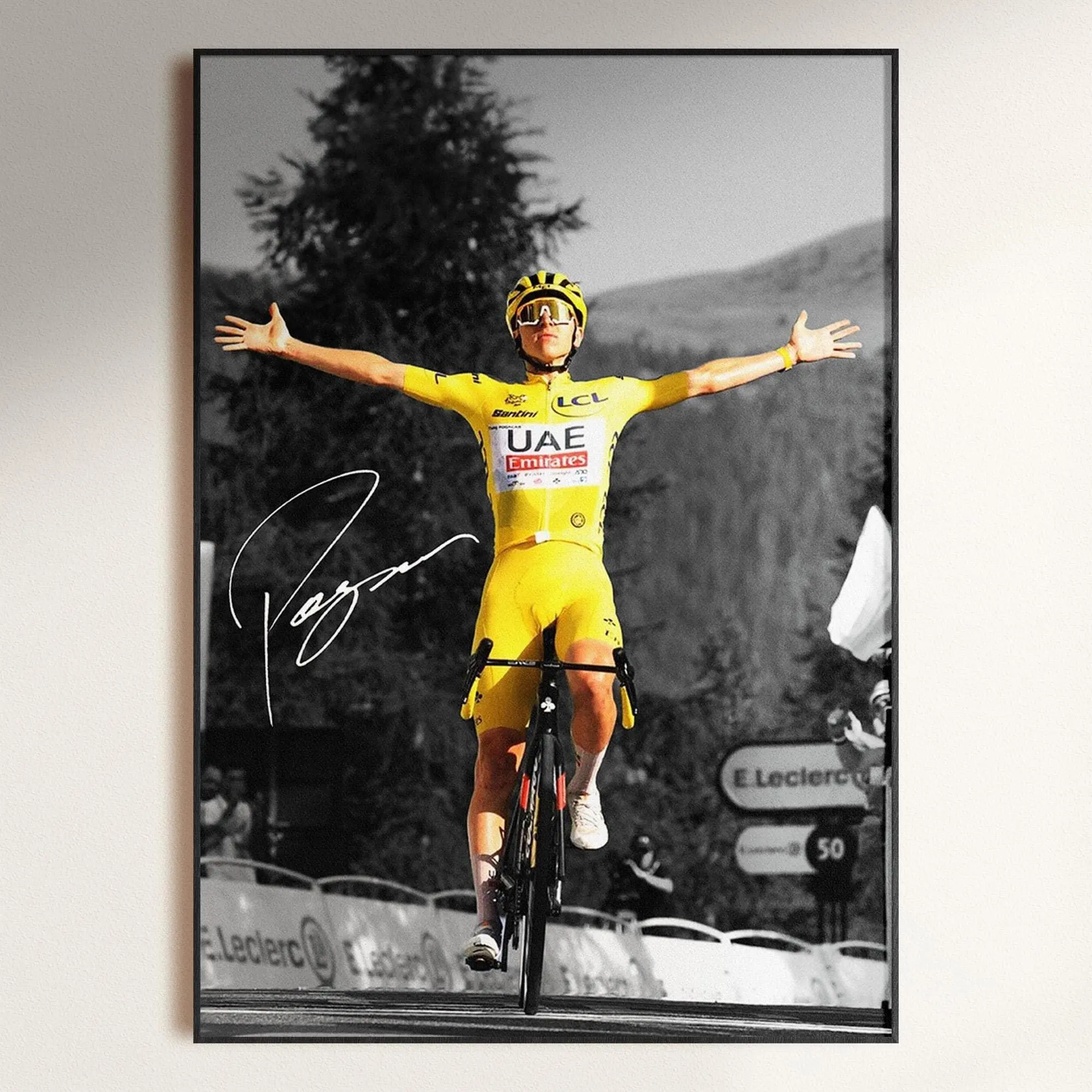 Tadej Pogacar Poster, Signed Cyclist Poster, Cyclist Gift Download( Unframed - Print Only )