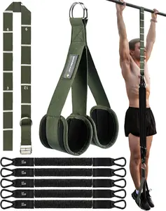 Resistance bands, pull-up assist bands with scale tracking, adjustable pull-up assist bands with five 50-pound pull-up bands and fabric feet/knees