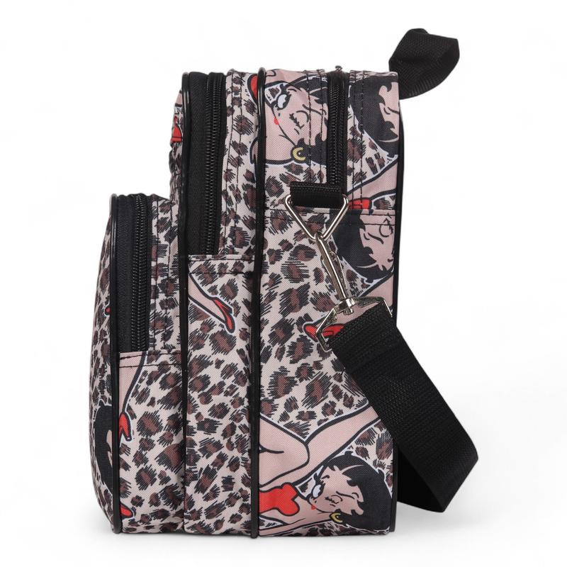 Betty Boop Crossbody Bag - Hot Pink Typography Design - Lightweight Polyester - Adjustable Strap - Large Capacity with Multi Pockets - Perfect for Travel & Everyday Use