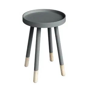 Lavish Home Round End Table Wooden Mid-CenturySide Table
