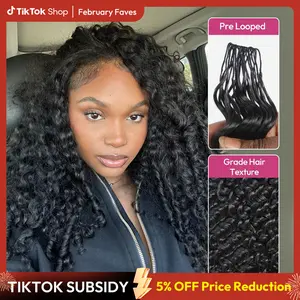 [NEW IN] West Kiss Burmese Curly Crochet Human Hair for Mircale Knots Boho Braids Knotless Pre-Separated 50g/Bundle Deep Wave Human Hair Extensions FebruaryFaves