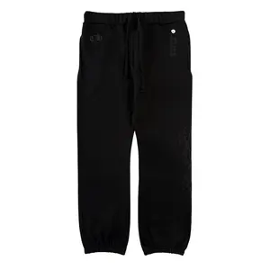 Women's Black Chrome Hearts Miami Edition Vertical Logo Casual Chic Sweatpants - Relaxed-Fit, Full-Length Fabric, Multi-Size Women's Pants Bottoms
