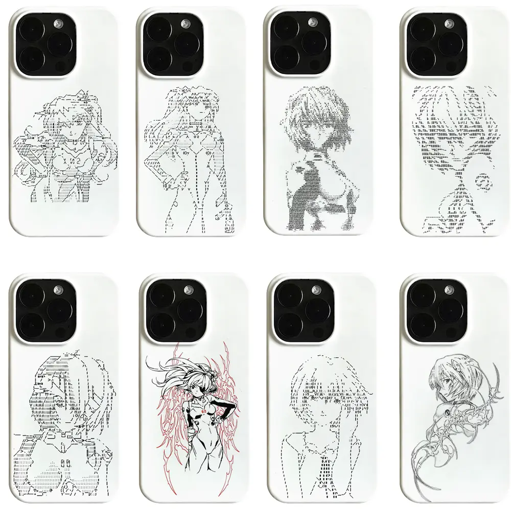 Anti-Fall Evangelion Asuka & Rei Phone Case for iPhone 17 Air 16 Pro Max 15 14 Plus 13 12 11 Cute Aesthetic Protective Case Great Gift for Teens