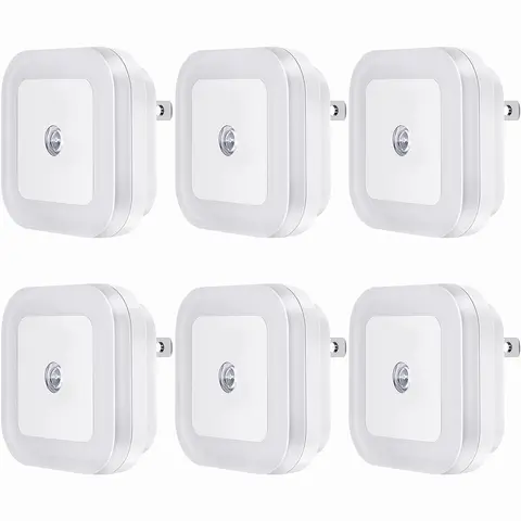Night Light, Night Lights Plug into Wall 6-Pack, Plug in Night Light, Dusk to Dawn Nightlight Led Night Lights for Bedroom, Bathroom, Hallway Warm White