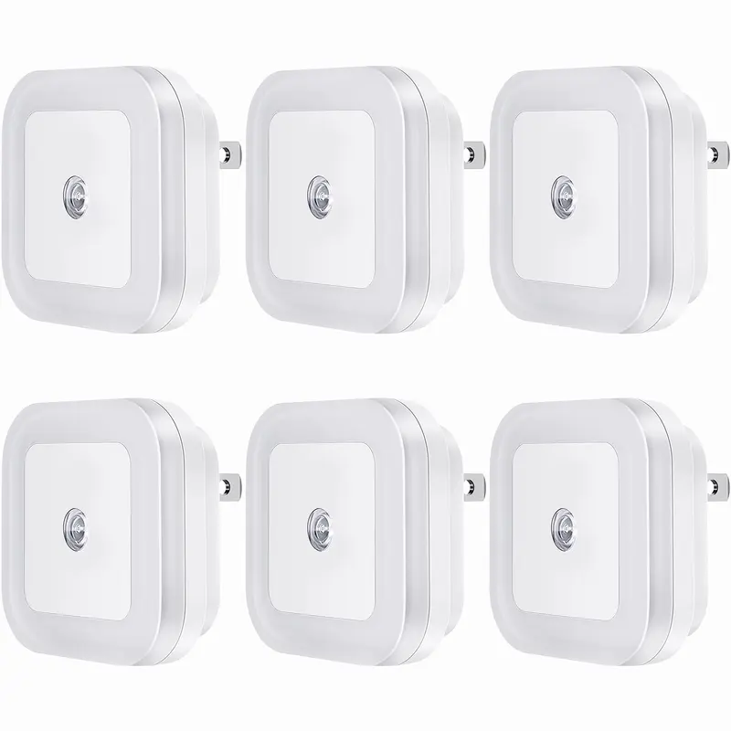 Night Light, Night Lights Plug into Wall 6-Pack, Plug in Night Light, Dusk to Dawn Nightlight Led Night Lights for Bedroom, Bathroom, Hallway Warm White