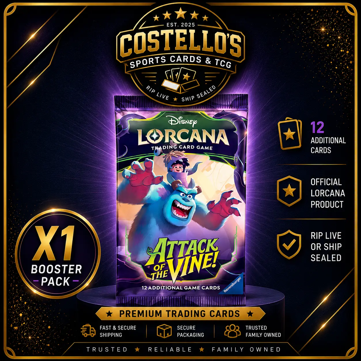 Disney Lorcana: Attack of the Vine! (1X) Booster Pack - Attack of the Vine!