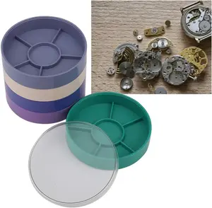 Watch Parts Tray, Watch Parts Storage Box with 5 Layer Watch Repair Tool/Watch Parts Storage Box, Watch Tools (Round)