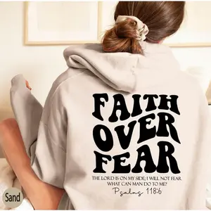 Faith over Fear Sweatshirt,Christian Shirt,Bible Verse Hoodi Does not apply, Casual Style, Gildan Unisex, Premium Quality Cotton