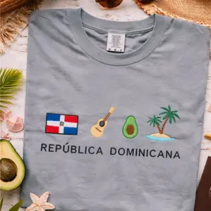Dominican Republic Embroidered Shirt  | Punta Cana Vacation Tee | DR Pride Shirt | Unisex Comfort Colors Tee